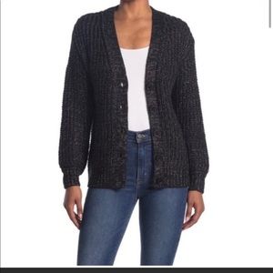 ModCloth Black Shimmery Oversized Cardigan